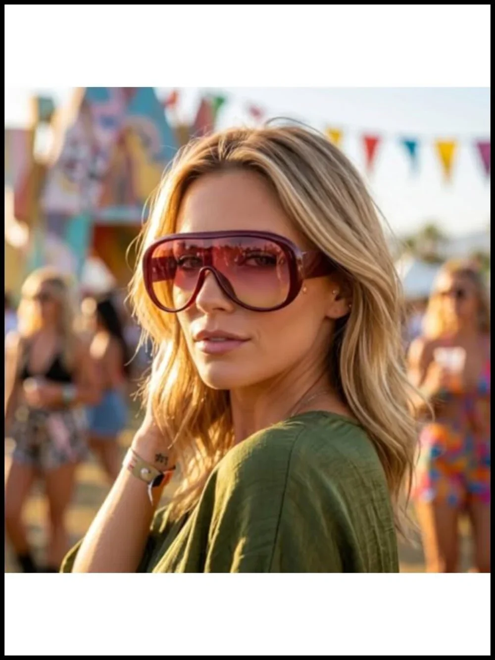 Oversized Large-Frame Sunglasses with UV400 Protection